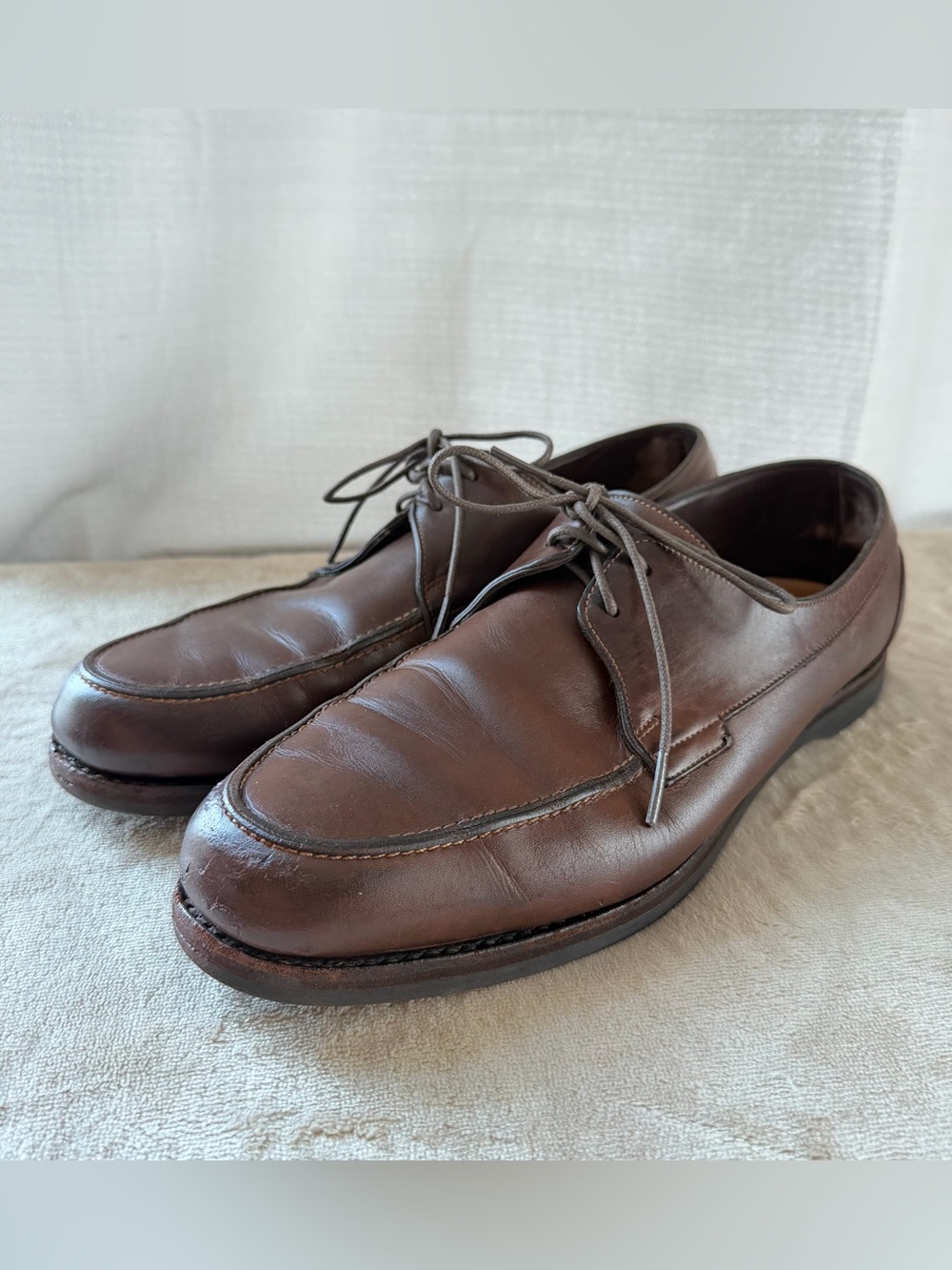 John Lobb Trinidad Brown Leather Split Toe Derby Dress Shoes UK 9E